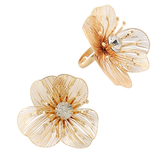 Filigree Flower Open Ring - Picture 1 of 1